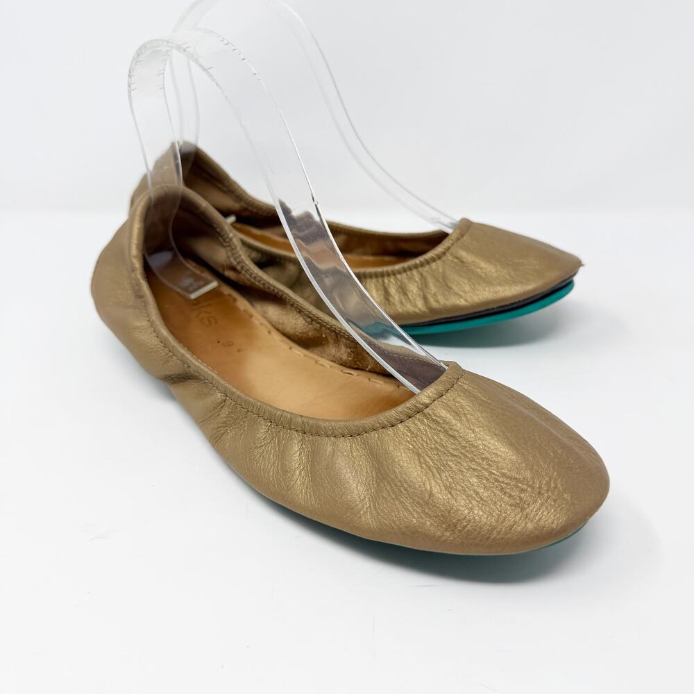 Tieks Metallic Gold Leather Ballet Flats Women's Size 9 EUC